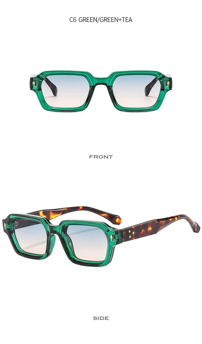 New Fashion Small Square Sunglasses For Women Men Modern Design Retro Double Color Frame Sun Glasses Shades UV400 Eyeglasses