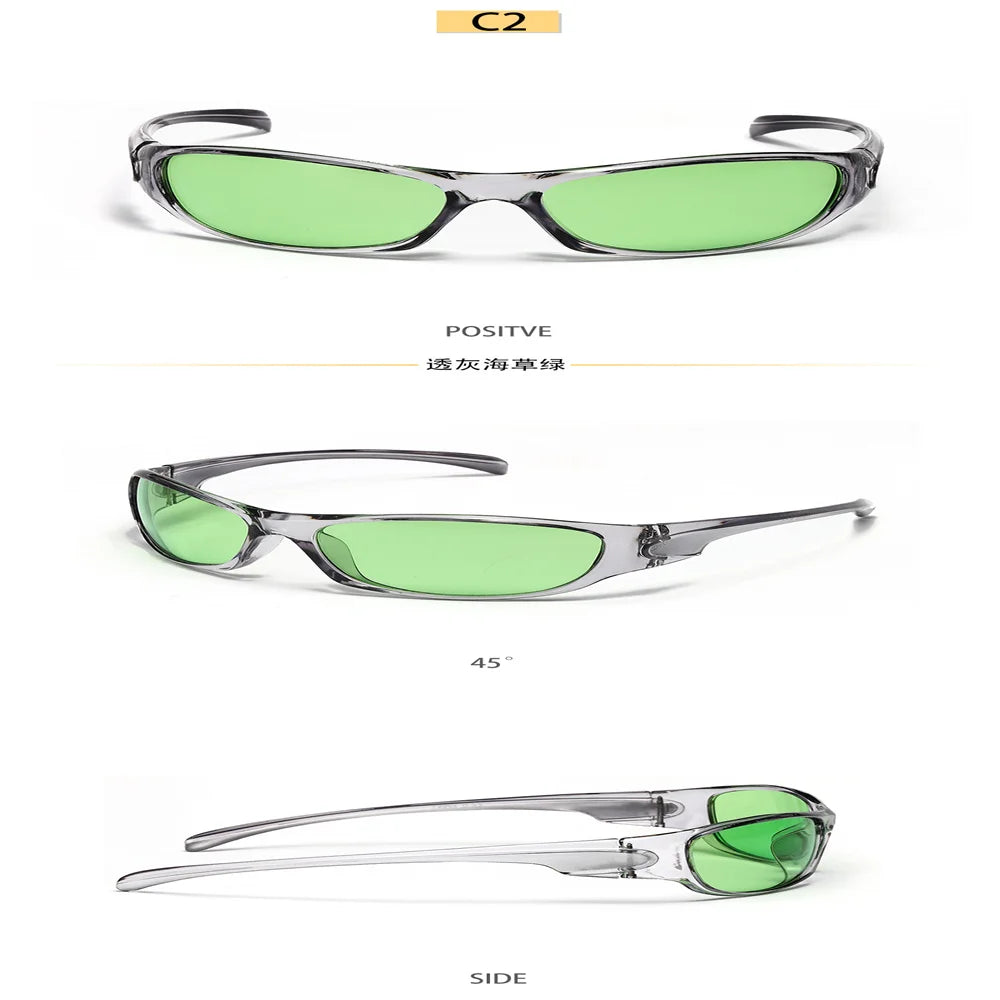 Y2K Silver Sunglasses Color Hollowed Out Future Sense Of Technology Hot Girls Net Red Sunglasses Women Sunglasses Trendy Men