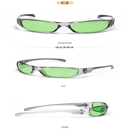 Y2K Silver Sunglasses Color Hollowed Out Future Sense Of Technology Hot Girls Net Red Sunglasses Women Sunglasses Trendy Men