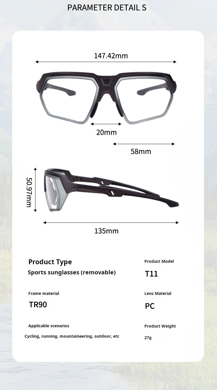 MOMOJA Cycling Glasses Integrated Windproof Goggles Football Badminton Basketball Men and Women Sports Prescription Glasses T11