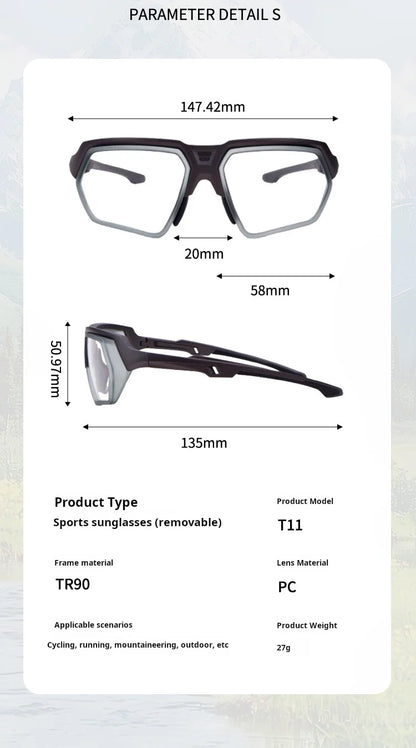 MOMOJA Cycling Glasses Integrated Windproof Goggles Football Badminton Basketball Men and Women Sports Prescription Glasses T11