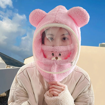 Earmuffs Thickened Riding Face Mask Windproof Warm Full Face Cover Hats Breathable Neck Protection Plush Pullover Hat Sport