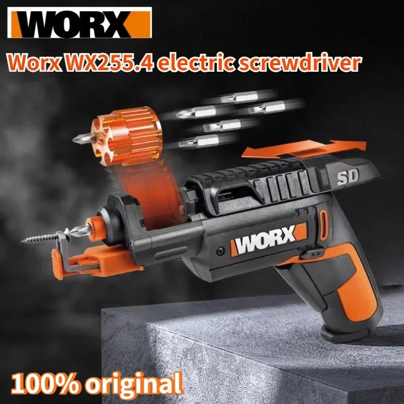 Worx WX255.4 4V Mini Electrical Screwdriver Set Smart Gun Style Cordless Electric Screw Driver USB Rechargeable Bit Drill Tool