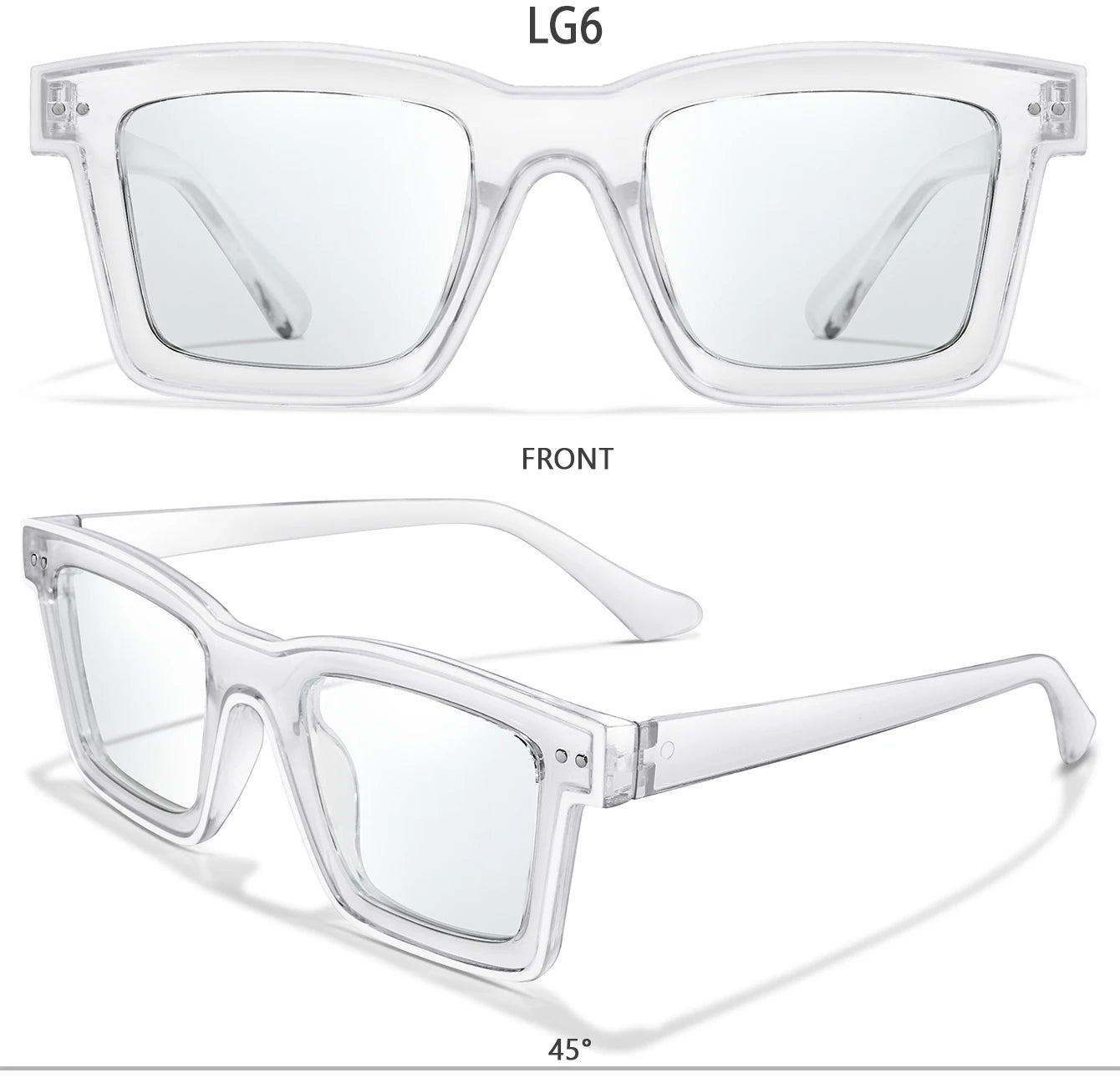 3 Pairs Fashion Casual Sunglasses For Women Large Transparent Shades Eyewear Daily Outfit shopping Selfie Hiking Travel Beach