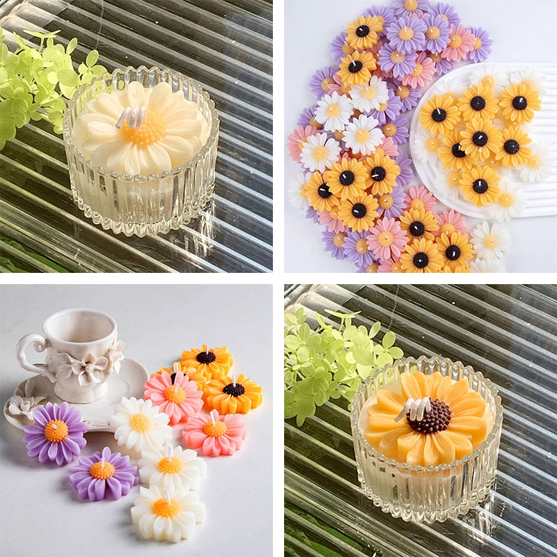 3D Daisy Candles Flower Scented Cup Candle Handmade Aromatherapy Floating Candle Birthday Party Festival Gift Wedding Home Decor