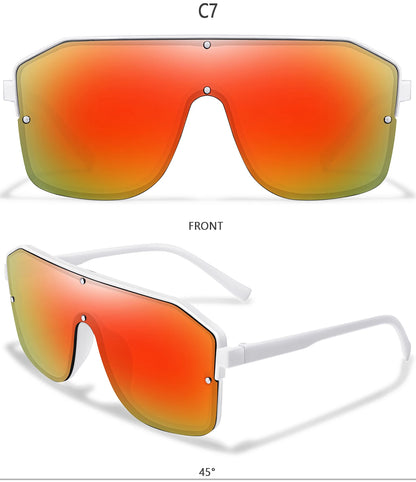 Rivet Lens Fishing Sunglasses for Men and women Fashion Casual Oversize Goggles with UV Protection for Hiking Golf, Beach