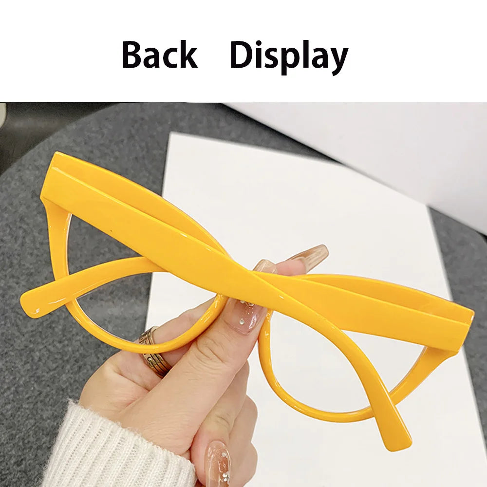 Fashion Cat Eye Shape Glasses High Quality Anti-blue Light Flat Eyeglasses Durable Ultra-light Computer Eyewear Transparent Lens