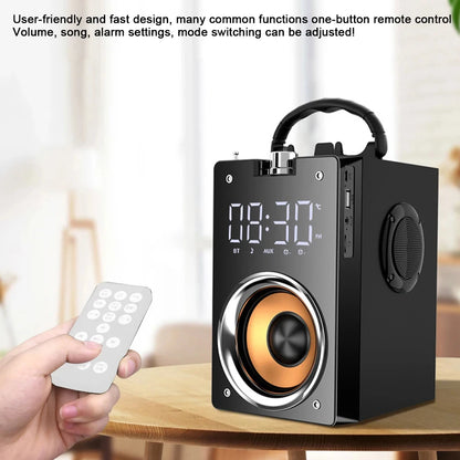 Wooden Super Bass Wireless Bluetooth Speakers Portable High Power Stereo Subwoofer Music Center Support TF FM Radio HIFI BoomBox