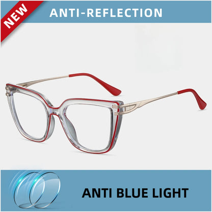 EYORA Currents Square Women Anti-Reflective Reading Glasses Anti Blue Light Myopia Eyewear Photochromic Prescription Eyewear