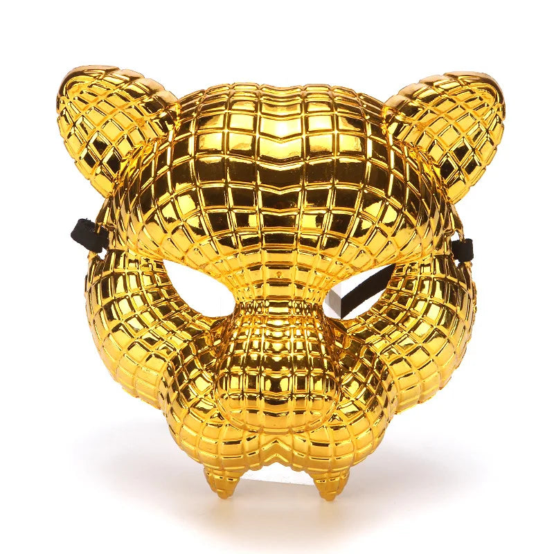 Halloween Lion Mask Leopard Electroplated Gold Waiter Mask Popular Korean Movie Theme Dress Up Game Helmet Surface