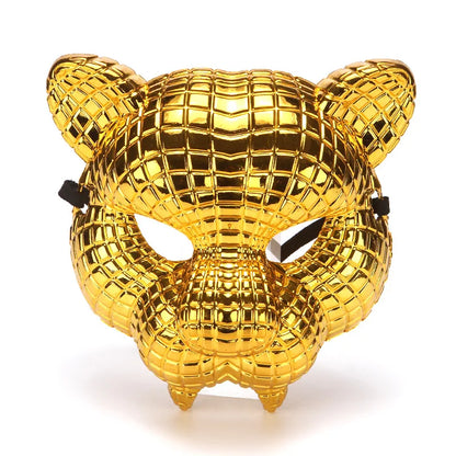 Halloween Lion Mask Leopard Electroplated Gold Waiter Mask Popular Korean Movie Theme Dress Up Game Helmet Surface