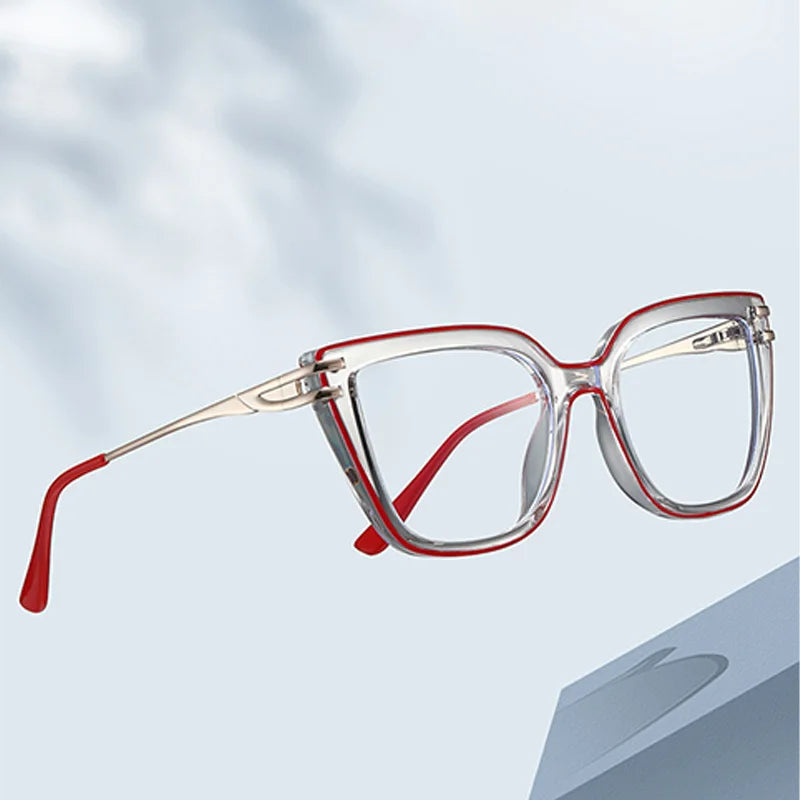 EYORA Currents Square Women Anti-Reflective Reading Glasses Anti Blue Light Myopia Eyewear Photochromic Prescription Eyewear