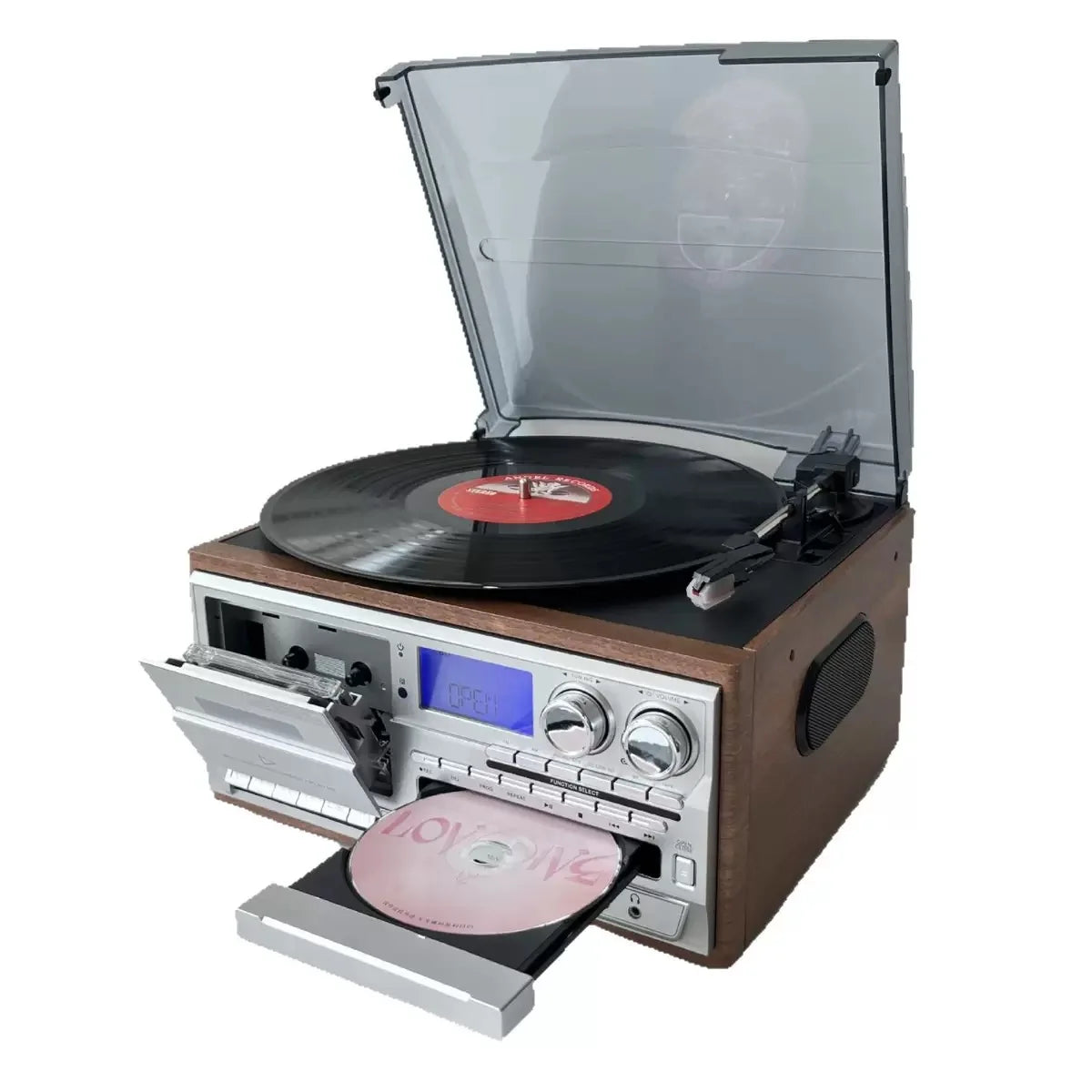 Classic Retro Multifunction 10-in-1 Gramophone Vinyl Record CD Player Tape Radio Speaker Gramophone