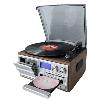 Classic Retro Multifunction 10-in-1 Gramophone Vinyl Record CD Player Tape Radio Speaker Gramophone