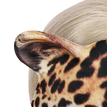 Halloween Half Face Cheetah Mask EVA Animal Costume Party Accessory for Carnival Cosplay Scarf Animal Cat Half Masks