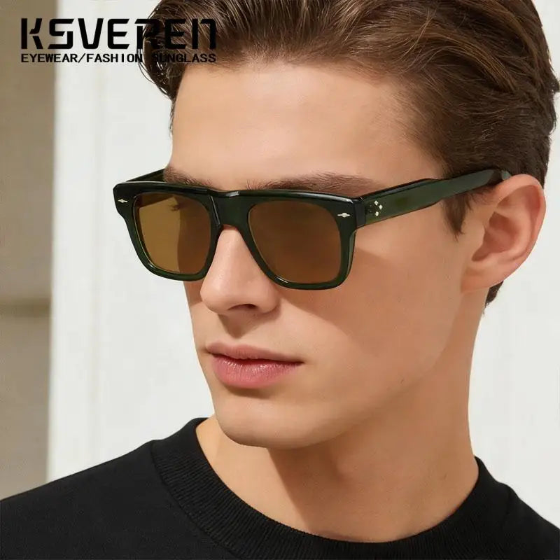 Square Yellow Lens Reading Sunglasses for Men Classic Tinted Prescription Presbyopic Eyewear Outdoor Shade Sun Glasses Readers