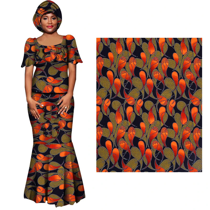 African Fabric Cloth By The Yard 3/6 Yards Ankara Print Wax Fabric for Party Dress Making and Sewing FP6625
