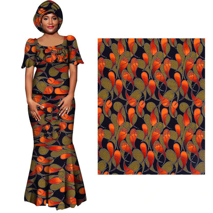 African Fabric Cloth By The Yard 3/6 Yards Ankara Print Wax Fabric for Party Dress Making and Sewing FP6625