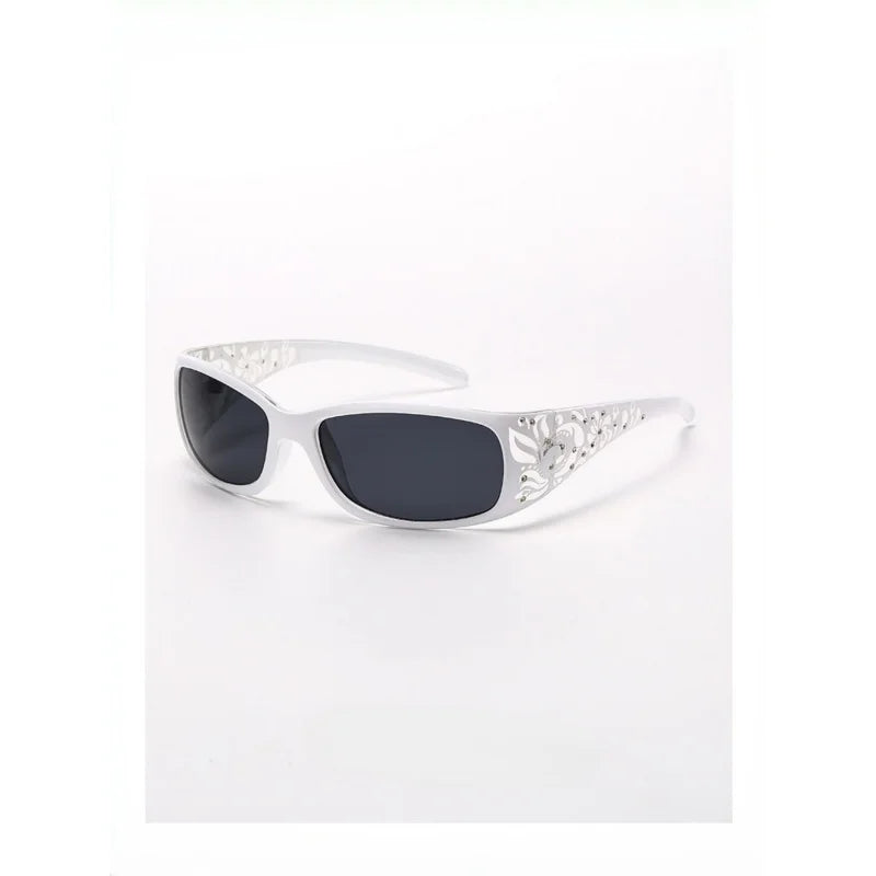 New Printed Diamond Studded Retro Cat Eye Women's Sunglasses Personalized And Trendy Outdoor Sun Protection Sunglasses