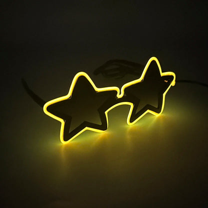 Cool glowing star shape glasses Led Light Up Star Glasses Glow In The Dark glasses for nightclub Birthday wedding party supplies