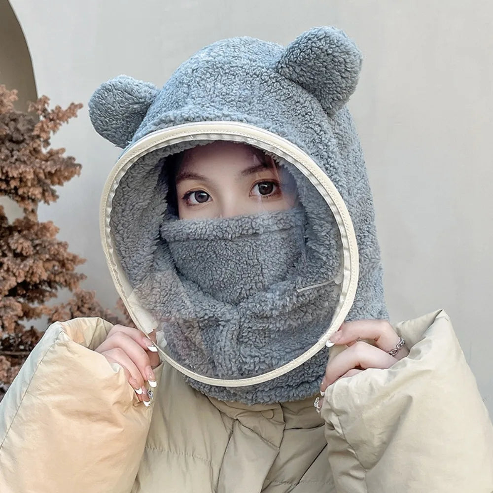 Earmuffs Thickened Riding Face Mask Windproof Warm Full Face Cover Hats Breathable Neck Protection Plush Pullover Hat Sport