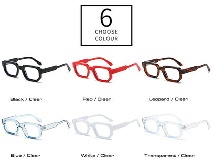 SHAUNA Ins Popular Fashion Polygon Square Women Glasses Frame Clear Anti Blue Light Eyewear Optical Men Red Blue Frame