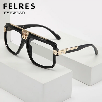 150mm Square Large Frame Reading Glasses Men Women Finished Anti Blue Light Prescription Optical Glasses Customized Diopter +1.5