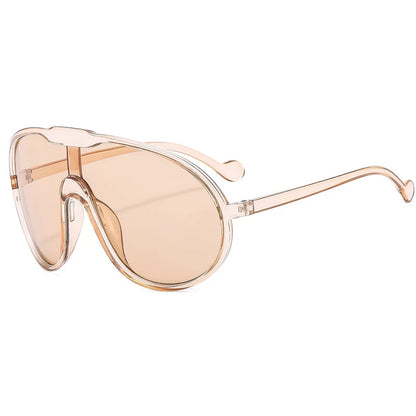 Trend Oversized Pilot Sunglasses Women Luxury Brand Designer Big Frame Cycling Sun Glasses Men Punk One Piece Len Black Yellow