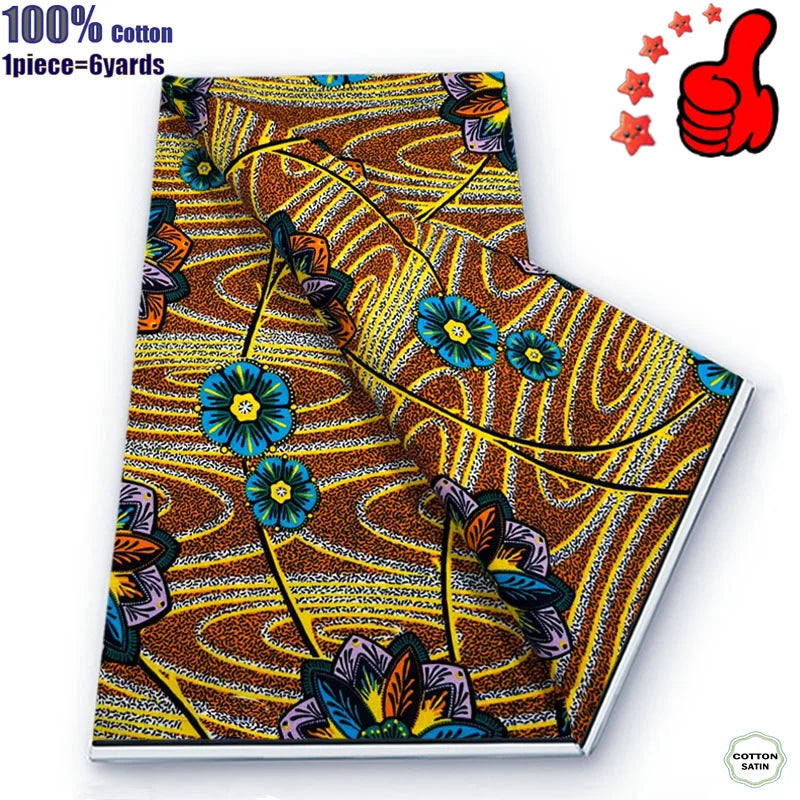 Guaranteed Veritable African Real Wax Prints Fabric Ghana Style Ankara Wax Tissu Pagne 100%Cotton Soft Design Nigeria Wax Fabric