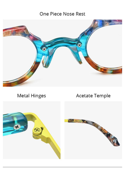 FONEX HEPIDEM Acetate Eyeglasses Frame Men 2025 New Small Round Brand Design Glasses Women Retro Vintage Eyewear Spectacles 9341