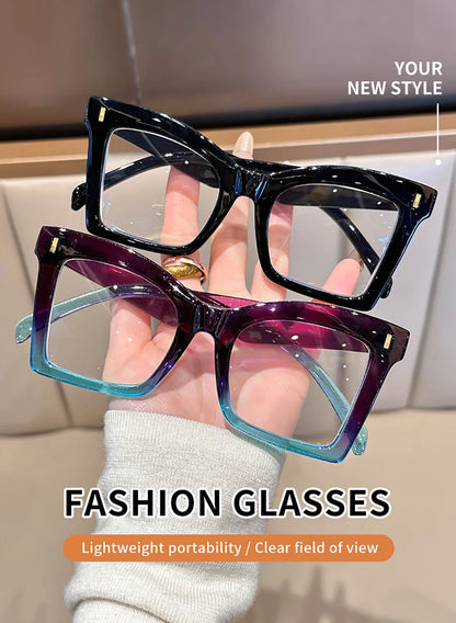 Big Frame Reading Glasses Classic Black Square Blocking Blue Light Computer Presbyopia Eyeglasses Goggle+1.0...+4.0 Unisex