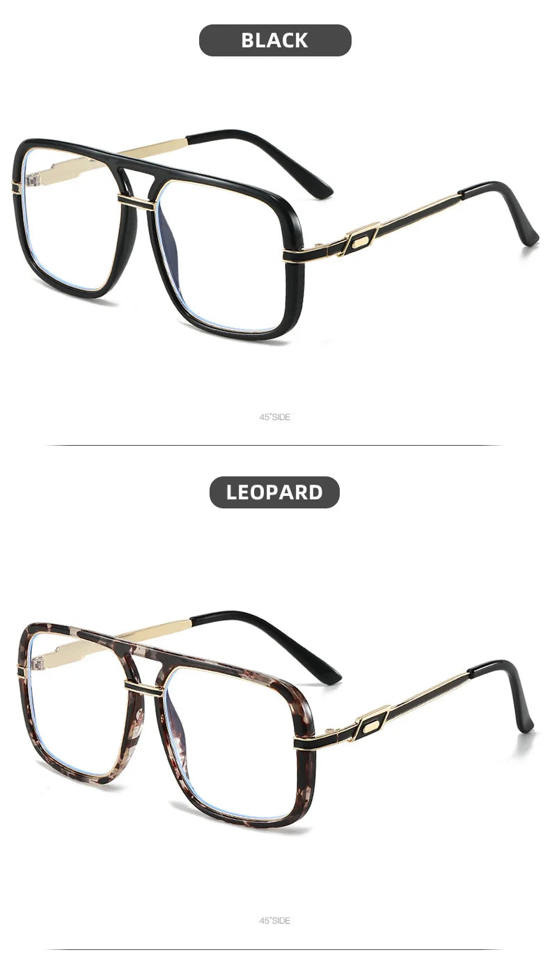 Oversize Square Designer Reading Glasses Women Luxury Brand Double Bridge Prescription Blocking Blue Light Presbyopic Eyeglasses