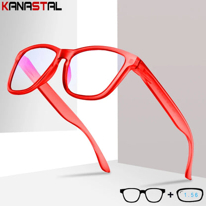 Men CR39 Lenses Reading Glasses Prescription Optics Myopia Presbyopic Eyewear Blue Light Blocking TR90 Colorful Eyeglasses Frame
