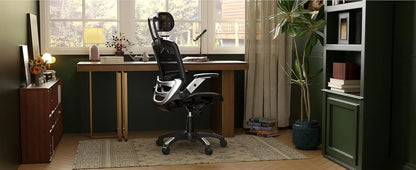 Ergonomic Office Chair, High Back Home Desk Chair with Headrest, Flip-Up Arms, 90-120° Tilt Lock and Wide Cushion