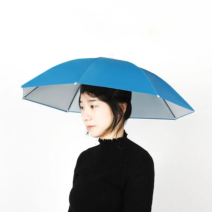 Windproof Umbrella Cap Wearing An Umbrella On The Head Sturdy Men's And Women's Foldable Large Sunshade And Rain Hat Umbrella