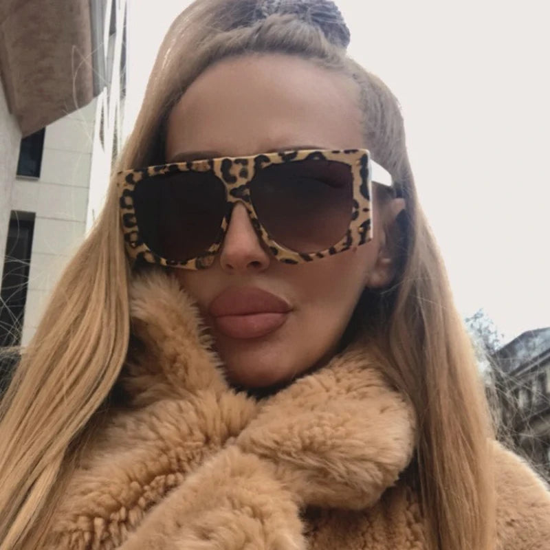 Kenbo Fashion Leopard Sunglasses Punk Designer Luxury Man/Women Sun Glasses Irregular Oversized Classic Vintage UV400 Eyewear