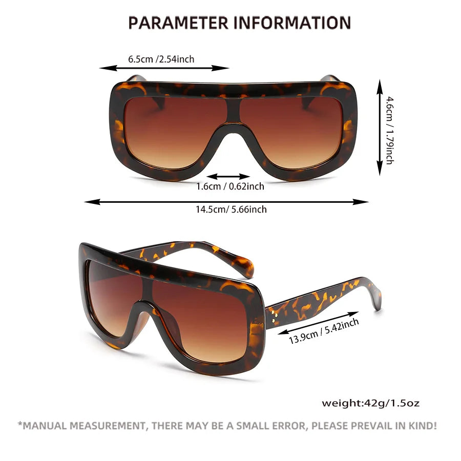 1 pair of new fashion-style glasses with a large frame, suitable for bohemian-colored ladies' glasses with a vacation vibe.