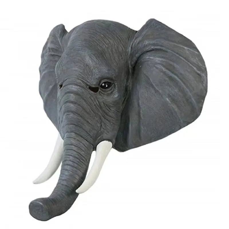 Elephant Head Mask Animal Mask Funny Halloween Head Mask Costume Cosplay Party Latex Mask Adult Prom Dress Up