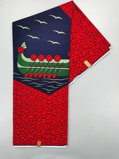 Dutch Hollandais Printed Fabric for African Classical Dress Veritable Real Wax Guaranteed 100% Cotton 6 Yards