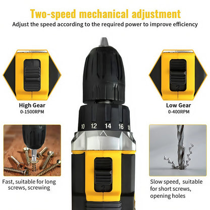 Lithium battery-powered screwdriver, electric screwdriver, electric hand drill, electric impact drill, combo set, home DIY kit