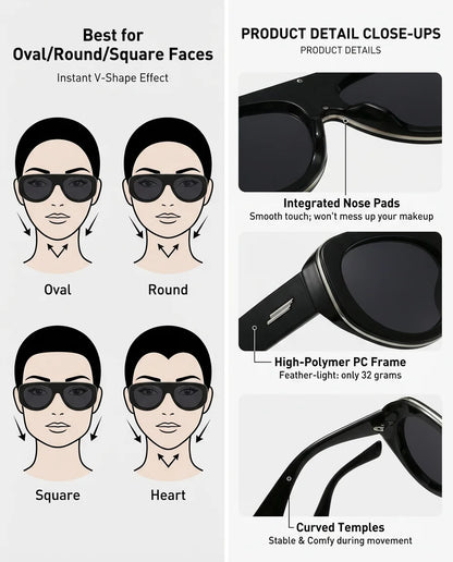 Oversized Oval Pilot Shield Sunglasses Women Big 2025 Luxury Brand Retro Y2K Punk Mirror Sun Glasses For Ladies Shades UV400