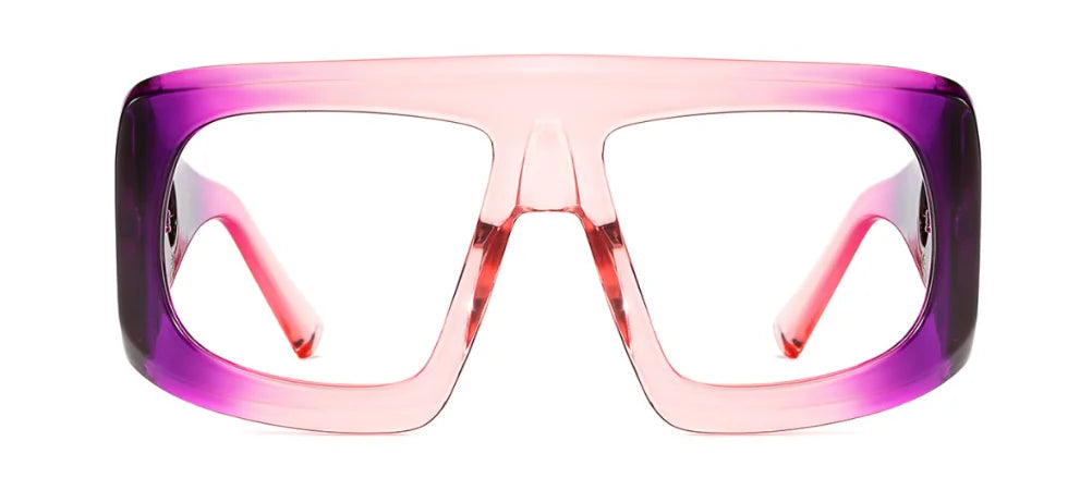 Big Square Anti Blue Light Reading Glasses Elegant Luxury Green Purple Gradient Eyeglasses Frames Prescription Hyperopia Eyewear