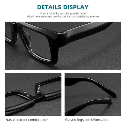 Thicken Acetate Glasses Frame Men Women Vintage Square Myopia Prescription Eyeglasses Frame Reading Glasses Luxury Brand Eyewear