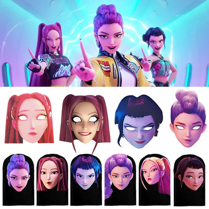 Anime Demon Hunter Face Mask Cartoon Rumi Zoey Mira Cosplay Mask Decoration Birthday Party Masks Role Play Props Costume Gifts