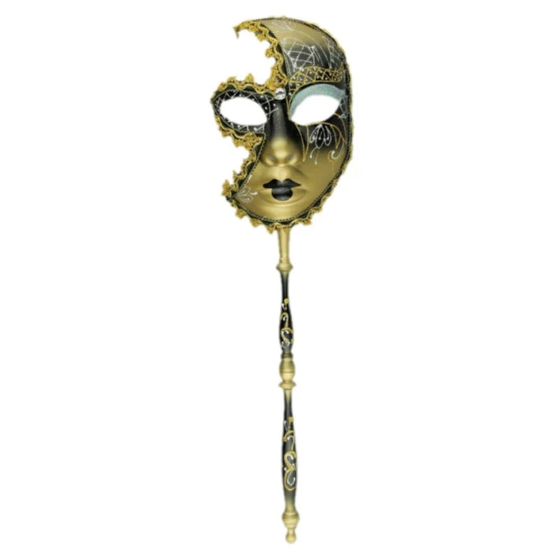 Mardi Gras Mask Masquerade Mask with Holding Venetians Mask Carnivals Mask Halloween Costume Mask for Party