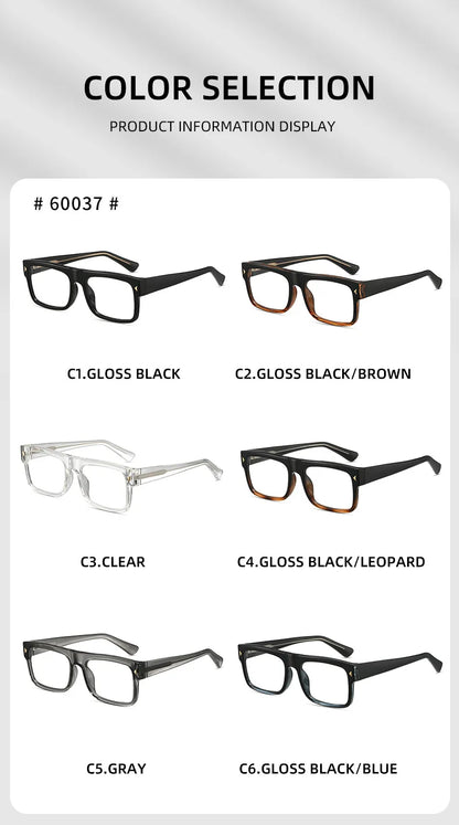Fashion Men Prescription Myopia Glasses Luxury Brand Black Square Blue Light Blocking Eyewear Male Glasses For Vision 0 To -6.0