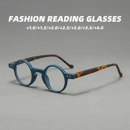 UVLAIK Fashion Reading Glasses Men Women Ultralight Small Round Spectacles Frame High Definition Presbyopic Eyeglasses