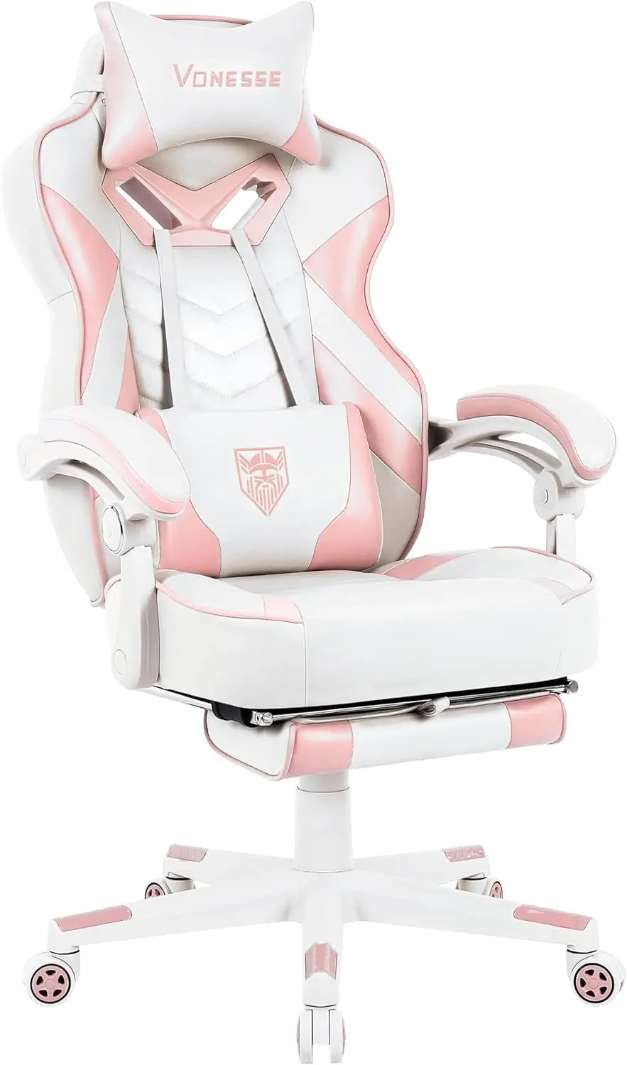 Gaming Chair, Big and Tall Gaming Chair with Footrest and Massage, Gaming Chairs for Adults with Lumbar Support