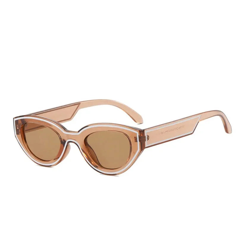 QVQV Luxury Brands Cat Eye Sunglasses Woman 2026 New Vintage Polygon Sun Glasses Man Travel Beach Eyewear Trendy Shades Female