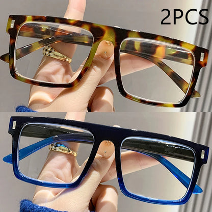 2/3PC New fashion large frame reading glasses trendy square frame rice nail middle-aged and elderly goggles reading glasses 2231